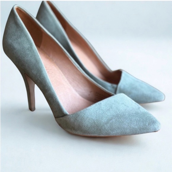 Madewell Shoes - Madewell The Mira Heels Size 6 Gray leather suede preloved no flaws